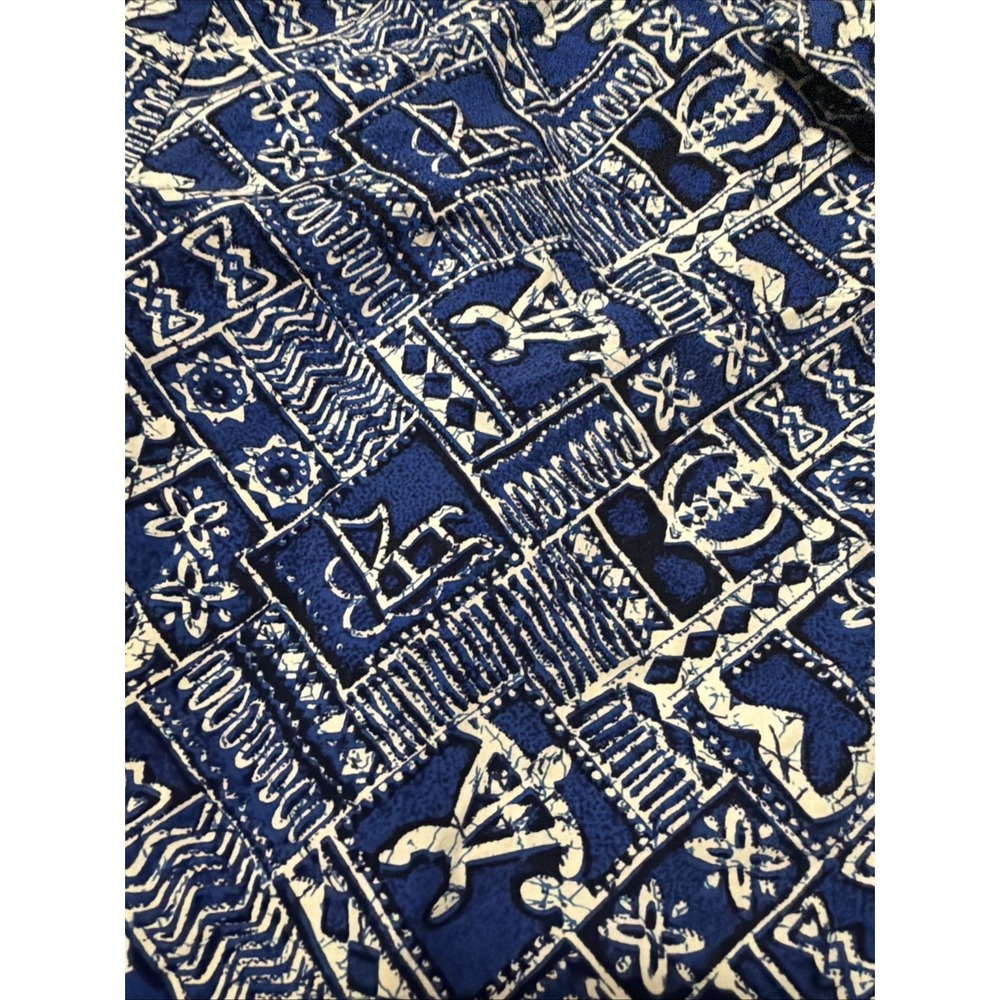 Steve and Barrys Mens Size Large Blue Hawaiian Short Sleeve Button Up - Picture 2 of 6